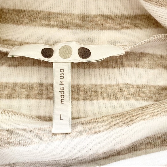 Three Dots Turtleneck Women’s Large Tan Striped Pullover NWT Brecken Ridge - Picture 8 of 11